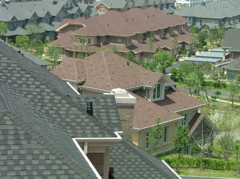 彩色玻纤胎沥青瓦建筑屋面效果图2